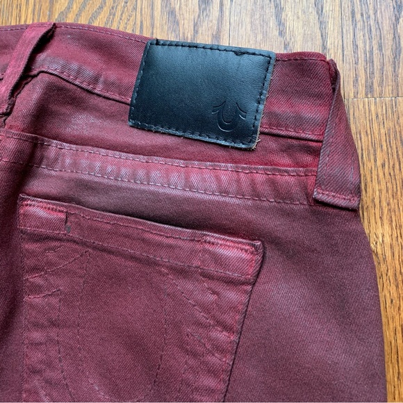 True Religion Skinny Coated Jeans, Dark Red, Size 27 - Picture 8 of 11